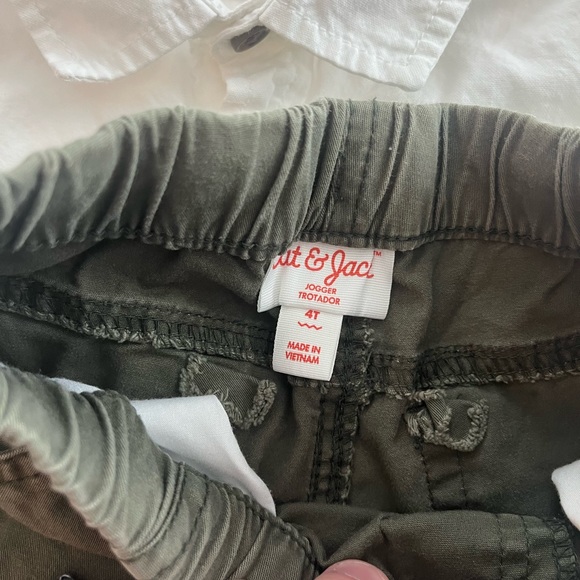 Cat & Jack 4T Long Sleeve Button Down Shirt and Olive Green Pants - Picture 5 of 5